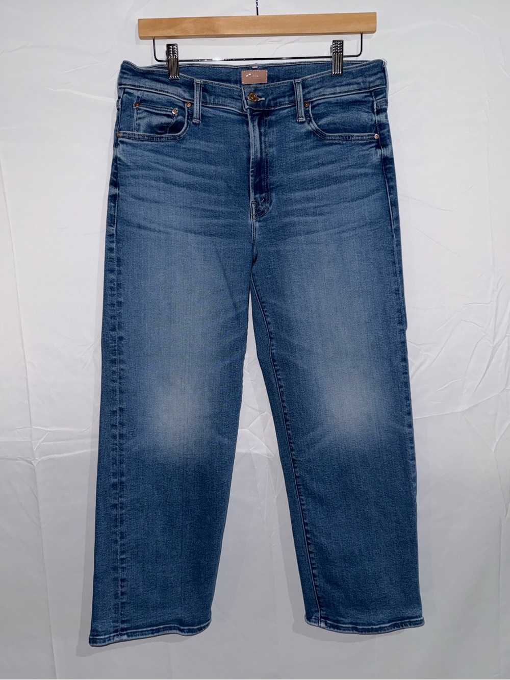 MOTHER Light Blue Mid-Rise Rambler Zip Ankle Jeans
